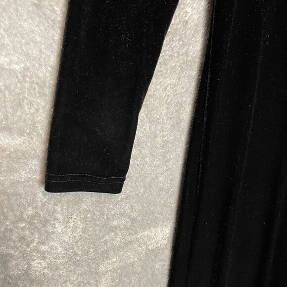 Women Classy Whimsigoth Witchy Dark Romantic Black Velvet Maxi Dress S* - Picture 4 of 11